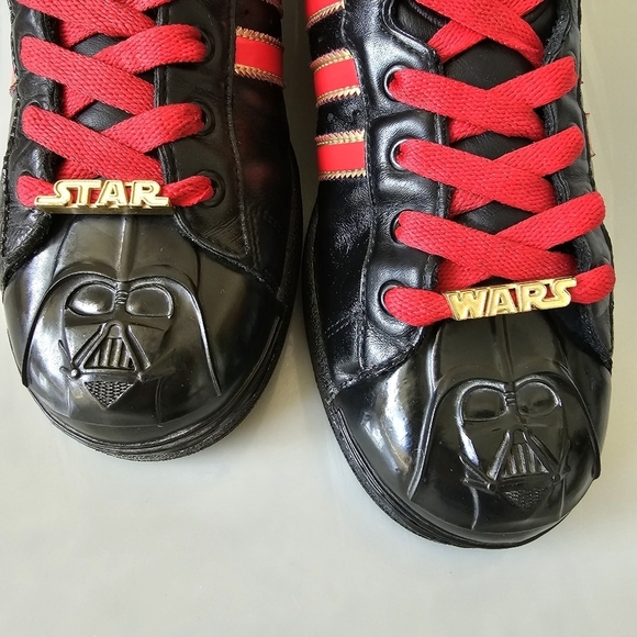 ADIDAS ORIGINALS Star Wars Darth Vader Black Red Ultrastar Superstar Shoes - Picture 9 of 14